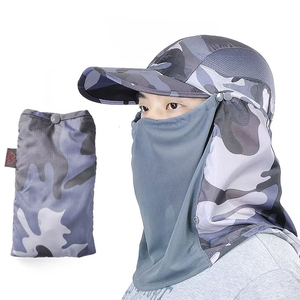 Cappello da Baseball Mimetico Pieghevole e Portatile ad Asciugatura Rapida con Visiera Rimovibile e Copricollo, Cappello Parasole Traspirante per l'Estate e l'Esterno - Product Image 1