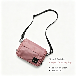 Petite pochette bandoulière 1,3 L en tissu résistant à l'eau pour les trajets quotidiens et les voyages avec poche <span class=keywords><strong>anti</strong></span>-<span class=keywords><strong>NFC</strong></span>, porte-clés et logo personnalisé - Product Image 2