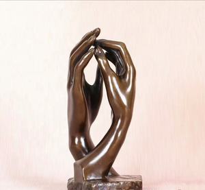 Accueil Décoration <span class=keywords><strong>de</strong></span> table Laiton <span class=keywords><strong>Bronze</strong></span> <span class=keywords><strong>Rodin</strong></span>'s the Cathedarl Hands Statue Sculpture - Product Image 4