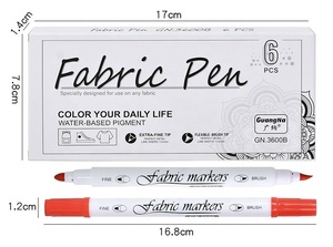 Guangna Trắng Đôi đầu vải bút không thấm nước không phai nghệ thuật vẽ tay dệt <span class=keywords><strong>Highlighter</strong></span> đánh dấu - Product Image 5