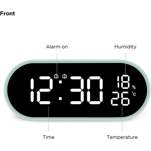 Sản Phẩm Mới Đồng Hồ Gương Báo Thức Để Bàn Thời Gian Hiển Thị Báo Thức Kỹ Thuật Số Đa Chức Năng Led Chất Lượng Cao Đồng Hồ Gương Led - Product Image 2