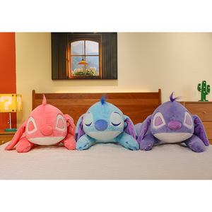 Penjualan terlaris grosir bantal lempar bulu lembut mainan mewah jahitan bunga sakura malaikat jahitan ungu merah muda biru lucu dengan isian PP - Product Image 3