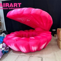 Coquille rose gonflable de décoration d'activité de grande taille, ballon gonflable de coquille de mer pour la partie de désherbage