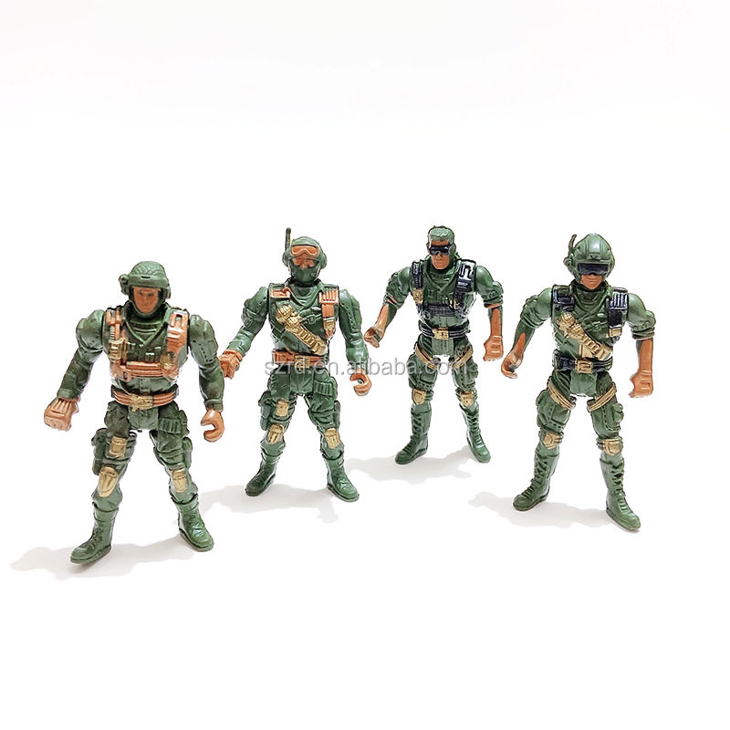 Cartoon plastic action army men joint toys custom PVC soldier movable figures