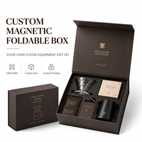 Boîte cadeau rigide magnétique Euro-fold avec une finition de qualité supérieure pour les ensembles d'équipements à café pour infusion et les cafetières spécialisées