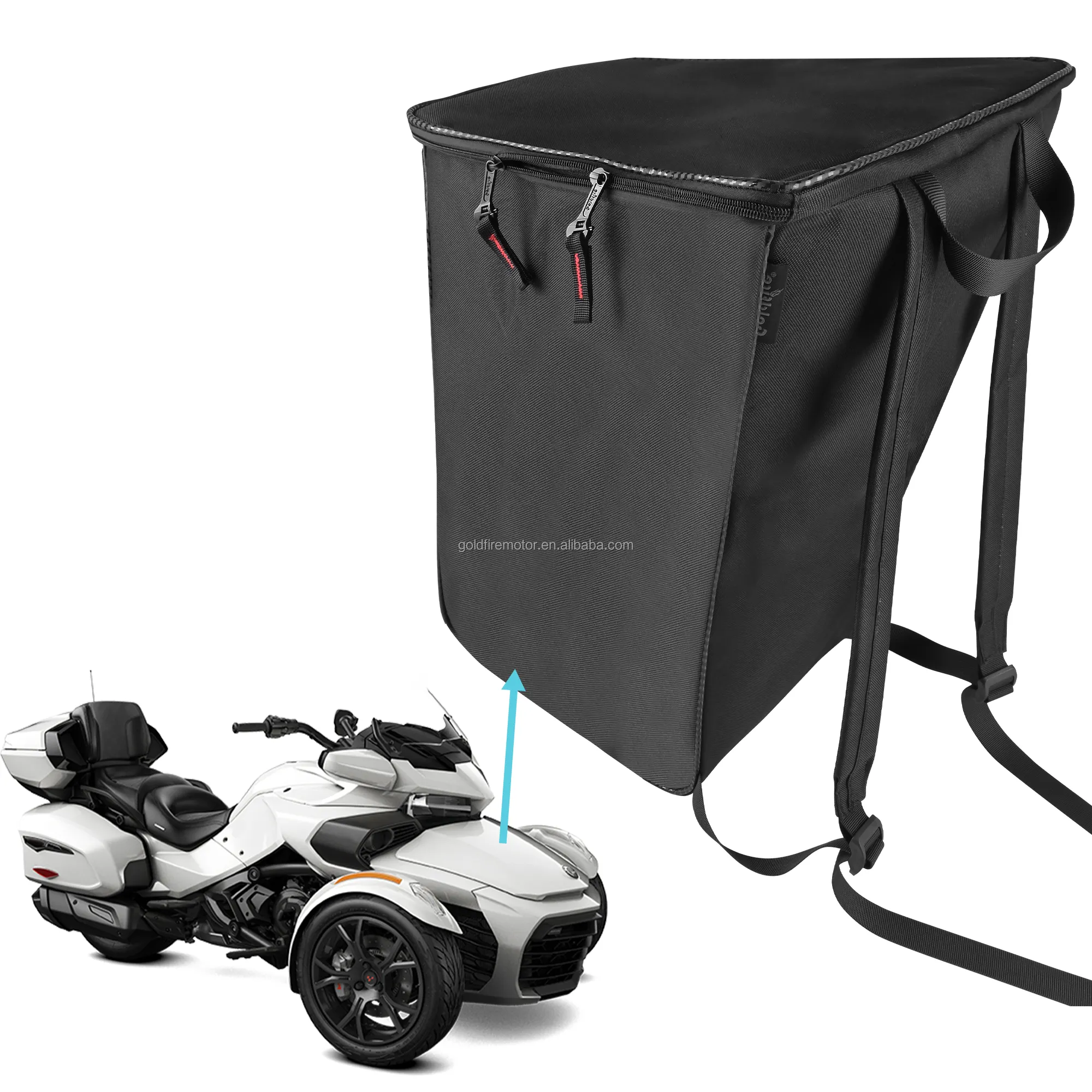 Sac de rangement avant amovible pour bagages Can Am Spyder RT/RT-L/RT-S 2010-19 avec sangles de sac à dos Accessoires de moto