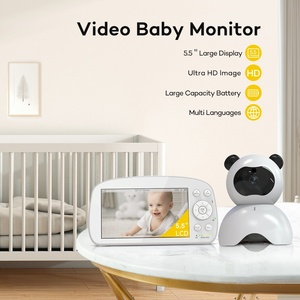 Babyphone BM5501 PTZ Vision à 360 degrés Vision nocturne infrarouge Image Ultra HD Écran 5,5 pouces Multi-langues Alarme <span class=keywords><strong>sonore</strong></span> - Product Image 4