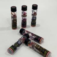 Tabung Kaca Borosilikat OEM Tahan Anak 116mm 120mm Kemasan Kerucut Gulungan Kertas Moon Rock dengan Stiker Kustom