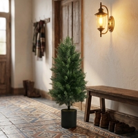Arbre artificiel en cèdre, plastique écologique, 60 cm, décoration de mariage, de Noël, intérieur/extérieur, avec pot décoratif
