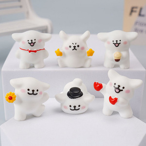 ตุ๊กตาเรซิ่นรูปสุนัขสีแดงสดใส ขนาดเล็กน่ารัก สำหรับตกแต่งรถยนต์ โต๊ะทำงาน ของตกแต่งสวน DIY - Product Image 1