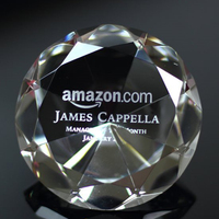Vente en gros de diamants en cristal de verre transparent gravés de 100 mm, presse-papiers