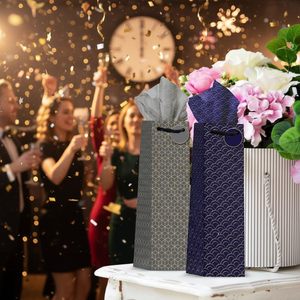 Bolsas de Regalo para Vino <span class=keywords><strong>STELA</strong></span> VINE, Paquete de 12, Papel Kraft, Asas de Cuerda, Etiquetas de Regalo, Papel de Seda, Aptas para Botellas de Vino y Champán Estándar - Product Image 4
