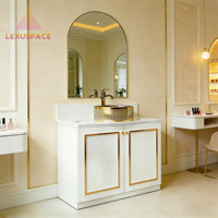 Vasque de lavabo commerciale haut de gamme personnalisable en bois, style moderne et luxueux, pour centre commercial, hôtel, salon de manucure, institut de beauté et spa