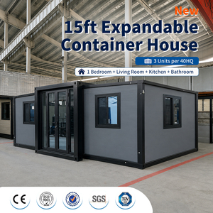 <span class=keywords><strong>Casa</strong></span> Modular Móvil Impermeable de 15 Pies, <span class=keywords><strong>Casa</strong></span> Contenedor Prefabricada Expandible, <span class=keywords><strong>Casa</strong></span> Pequeña de Lujo de 3 Dormitorios con Cocina - Product Image 1