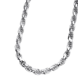 סיטונאי שרשרת חבל מוצק מותאם אישית שרשרת 5.5 מ "מ רודיום 18 קראט שרשרת ציפוי זהב 925 לגברים - Product Image 6