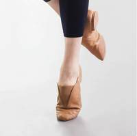 Zapatos de Baile de Jazz para Mujer, de Piel de Cerdo, con Elástico, Suela Partida, para Práctica de Danza Moderna, para Adultos