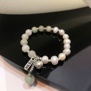 S925 Sterling <b>Silver</b> Pearl Jade Bracelet For Women Ball Design Everyday Wear Fine <b>Beaded</b> Jewelry - Product Image 5