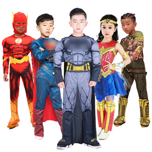 Costumes de cosplay pour enfants Justice League Aquaman Black Bat Super Flash Wonder Woman Tenues de fête 8-13 ans - Product Image 1
