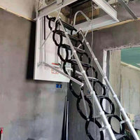 Échelle de grenier rétractable entièrement automatique à commande électrique et manuelle, escalier pliant invisible pour l'intérieur et l'extérieur de la maison