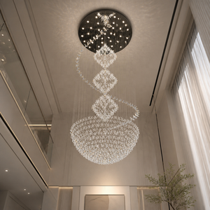 <span class=keywords><strong>Lampadario</strong></span> <span class=keywords><strong>Moderno</strong></span> di Lusso in Cristallo K9 per Grandi Ville, Saloni, Hall di Hotel, Illuminazione Personalizzata a Sospensione per Soffitti Alti - Product Image 1