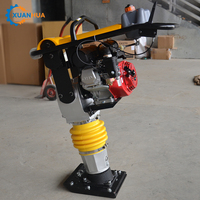 Pilonneuse vibrante électrique 80 kg HCR80 avec couvercle, composants principaux, moteur 5,5 CV, 380 V/220 V, pilonneuse manuelle, machine à compactage par vibration