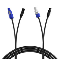 Cable Combinado de Alimentación y Señal XLR Profesional de 2 Núcleos + 3 Pines, 2 en 1, Azul y Blanco, Cable DMX para Equipos de Iluminación de Escenario