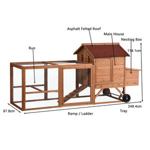 Shaw Ye ไม้ไก่ Coop บ้านสัตว์เลี้ยงบ้านเม็กซิโกกรงไก่ชุบสังกะสีสําหรับไก่ - Product Image 1