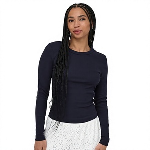 T-shirt à manches longues pour femmes, été, séchage rapide, respirant, 100% coton tricoté, coupe décontractée - Product Image 5