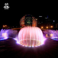 Fuente de Agua LED Circular Resistente a la Intemperie, Fuente de Acero Inoxidable Pulido para Exteriores, Club, Jardín Residencial