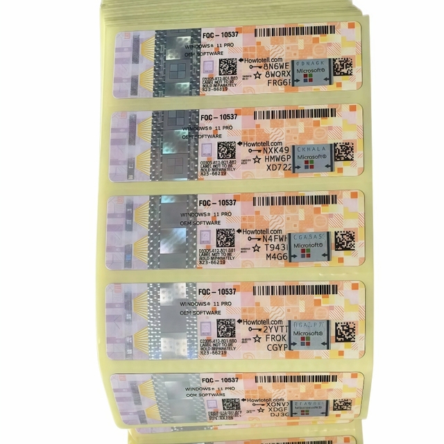 MS Windows 11 Pro COA Sticker Labels Pink Online Activation 12 Months Warranty Win 11 Pro OEM Key License in Stock