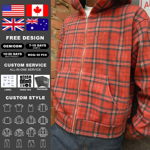 Sweat à capuche zippé court pour homme, personnalisé, en molleton bouclette 100% coton épais, délavé à l'acide, style vintage Y2K streetwear, hiver, numérique - Product Image 2