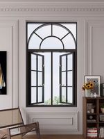 Ventanas Francesas Horizontales de Aleación de Aluminio de Alta Calidad, Estilo Retro, Insonorizadas, con Doble Vidrio Templado, para Exteriores y Baños