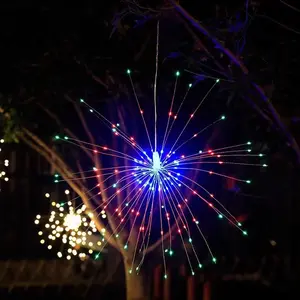Luces LED colgantes de fuegos artificiales, luces de hadas con batería de 8 modos con control remoto, luces colgantes de hadas impermeables para fiesta