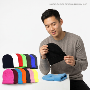 High Quality Winter Plain Dyed Custom Beanie Hat 100% Acrylic Warm <b>Knitted</b> with Custom Logo Embroidery Unisex Adult - Product Image 3