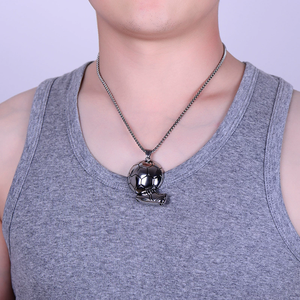 Collana con Ciondolo in Lega a Tema Calcio, Elegante e di Design per Felpe da <span class=keywords><strong>Uomo</strong></span> XR-000141 - Product Image 4