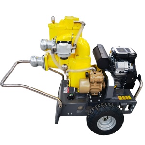 Bombas de agua autocebantes de alta presión, bomba de vacío montada en remolque, impulsada por motor de gasolina, para irrigación, OEM personalizable, Na High Pre - Product Image 5