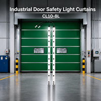 Barrière optique de sécurité JUTAI CL10-8L à faisceau traversant, protection IP67 pour portes rapides/sectionnelles (alliage d'aluminium, hauteur 1000 mm)