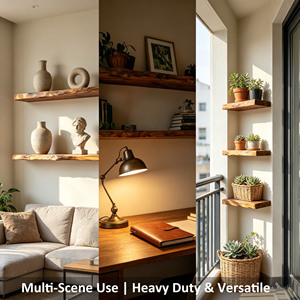 <span class=keywords><strong>Estante</strong></span> Flotante de Madera Maciza con Borde Natural |   <span class=keywords><strong>Estante</strong></span> de Almacenamiento de <span class=keywords><strong>Pared</strong></span> Estrecho Irregular Zen para Decoración y Almacenamiento del Hogar - Product Image 5