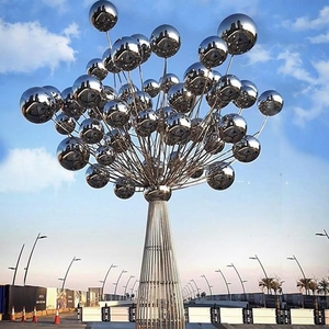 Außen landschaft Edelstahl kugel skulptur Modernes Design Großer Edelstahl-Garten ball - Product Image 3
