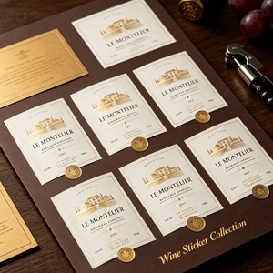 Custom Embossed Effect <b>Roll</b> Wine Labels Premium Coated Paper Retro European Style <b>Stickers</b> For Winery Red Wine Bottle Packaging - Product Image 5