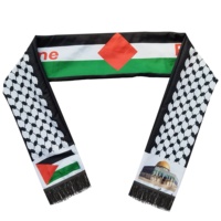 Écharpe imprimée en polyester à bas prix avec drapeau arabe palestinien, livraison rapide