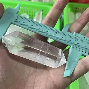 Haute qualité cristal baguette tour décor spirituel pierre naturel transparent clair quartz cristal terminé double point pour cadeau
