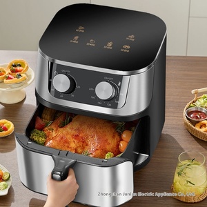 Freidora de aire eléctrica moderna para el hogar con gran capacidad, máquina de cocina de acero inoxidable sin tapa, nuevo diseño <span class=keywords><strong>Visual</strong></span> - Product Image 1