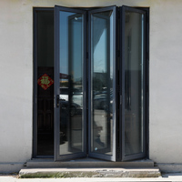 Puertas y Ventanas Plegables de Aluminio Modernas Personalizadas con Doble Vidrio Impermeable para Entrada, Uso en Hoteles y Exteriores