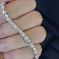 Bracelet tennis en diamant synthétique certifié IGI, taille ronde DEF VVS 2 à 5 mm, or 14K/10K, vente chaude pour la vente en gros de bijoux