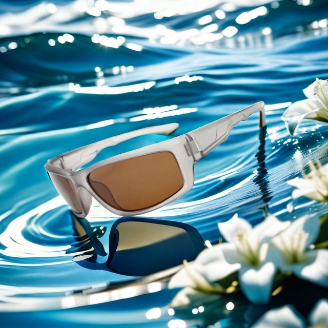 2026 Custom Logo Cycling Sports Sunglasses with Floating Water Polarized Lenses PC Frame in Red or Blue for Outdoor Fishing