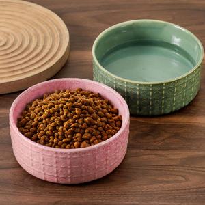 Mangkuk Anjing Keramik 6,5 inci, Mangkuk Makanan Anjing, Mangkuk Air, Piring Anjing untuk Anak Anjing Sedang dan Kecil, Hijau - Product Image 1