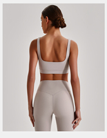 Pakaian Olahraga Yoga & Fitness Grosir Kustom, Activewear Elastis Tinggi, Sport Bra Leher Kotak untuk Wanita, U Back Fitness & Workout
