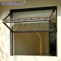 Porte pliante extérieure en aluminium minimaliste Rogenilan, imperméable, avec verre trempé, pour maisons