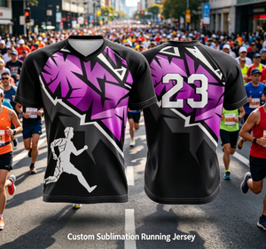 Camiseta Deportiva Sublimada con Cuello en <span class=keywords><strong>V</strong></span> de Secado Rápido para Hombre, Personalizada con Graffiti, Número y Logotipo, Uniforme de Equipo de Maratón - Product Image 1